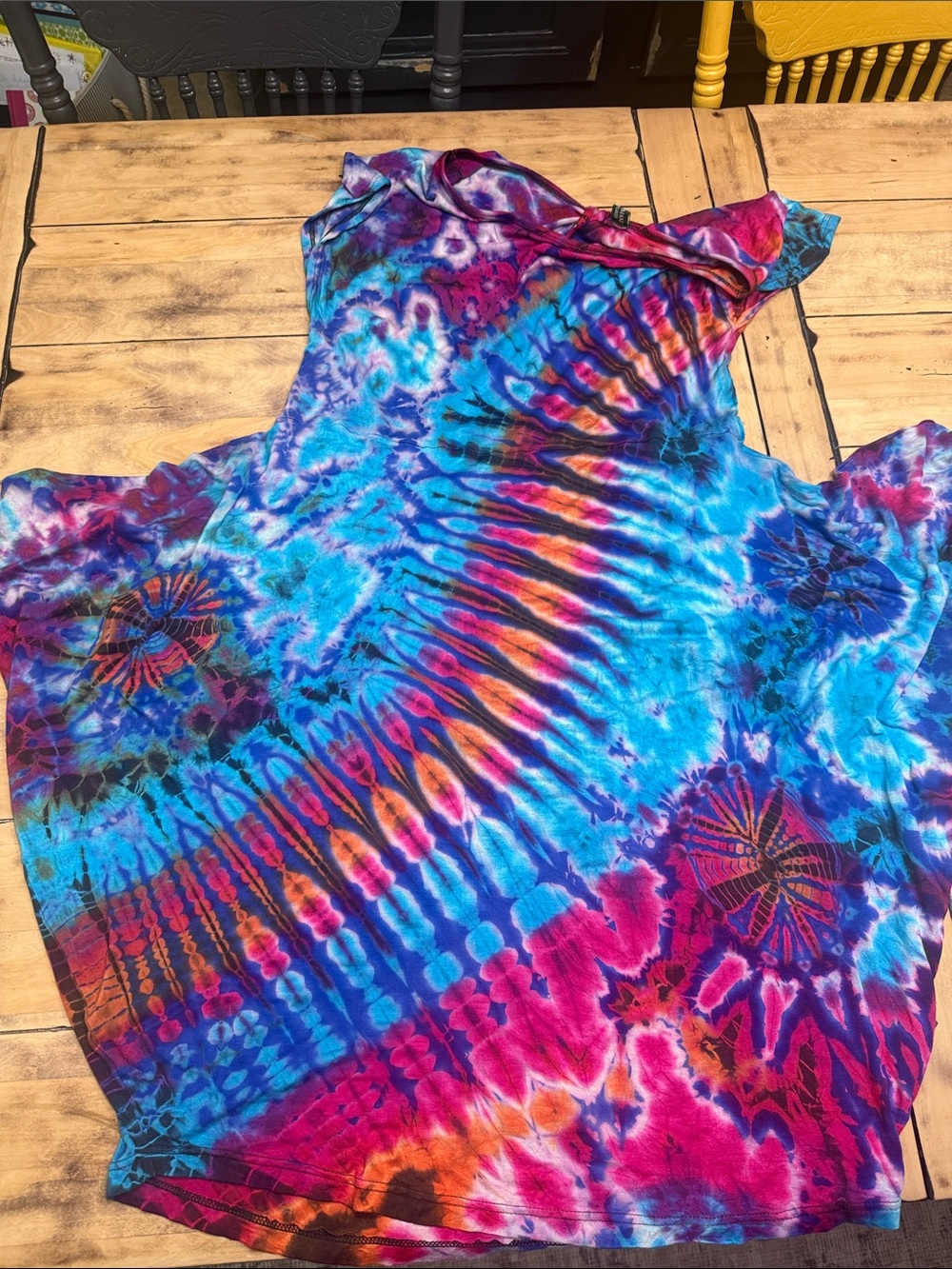 Kathmandu Tie Dye Dress Boho Hippie Dress - Picture 5 of 6
